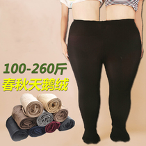 Silk stocking with pantyhose anti-seducting thin style Velvet Spring Autumn Big Code Plus Fattening Up Fat Mm Black Spanking Socks