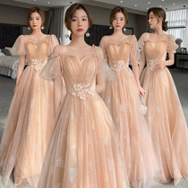 Bridesmaid uniform 2021 new autumn senior banquet host evening dress student graduation dress niche