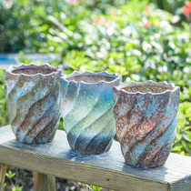 (Bang Yong Shangpin)Jingdezhen vintage big old pile master ceramic flower pot coarse pottery succulents pot breathable