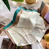 Mid-waist seamless underwear womens solid color simple cotton antibacterial breathable bottom crotch Japanese sweet student ladies briefs