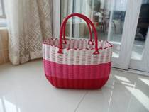 Plastic woven storage basket basket basket basket hand needle thread pet basket buy vegetable blue daily necessities