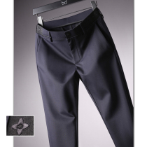 Autumn heavyweight recommended comfortable wrinkle-resistant abrasive four-sided elastic waist mens business straight casual pants