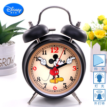 Student with Mickey creative metal loud child cute Jane about bedroom headboard mute alarm clock night light small alarm clock