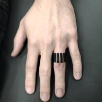 3) Ring tattoo stickers Herbal Juice Square tattoo stickers Long lasting waterproof finger black lines