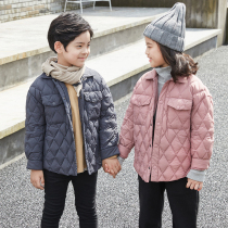 Childrens light down jacket girls short foreign style new childrens middle and big boys parent-child autumn coat