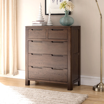 Ushu furniture pure solid wood bucket oak solid wood chest cabinet storage cabinet Nordic simple modern