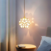 Full copper petals small chandelier modern minimalist bedroom bedside chandelier Nordic Restaurant Single-head chandelier Lamp bar Lamp