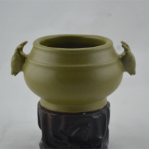 Antique Qing Qianlong tea ink double ear deer Fu tube porcelain collection decoration antique ceramics