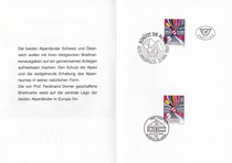 Commemorative Postmark Cancellation Service of DJ Austria Switzerland 1992 Joint Issue on the Protection of the Alps