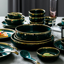 Ceramic Bowl plate home Big Soup Bowl Noodle Bowl creative personality Nordic Net red light luxury tableware set ins Wind