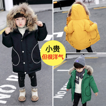  Boys  cotton clothes plus velvet thickening male baby autumn and winter western style jacket childrens medium-length cotton clothes Childrens quilted jacket