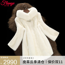 Pure mink coat female whole mink medium long mink fur female wedding Haining velvet mink fur coat