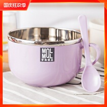 Stainless steel children's bowl anti-fall partition bowl pupil big house cute for eating bowls