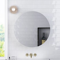 Net red round mirror cabinet toilet with glass round mirror bathroom toilet wall-mounted shelve containing cosmetic mirror box