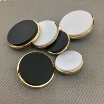 High-grade metal coat buttons for men and women black and white coat suit clothes small fragrant wind flat double round button button