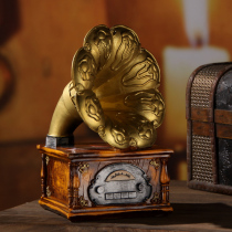 European retro record player bar home crafts decoration cafe decoration phonograph model