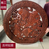 East Yang Chinese Style Round Thickened Deep Sculpture Wall-mounted Incense Camphor Wood Genguan Book Room Pendant Background Wall Decoration Antique Craftsmanship