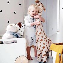 In blast net red cartoon giraffe plush toy toy gift childrens room decorated baby accompanying doll doll