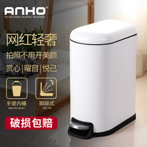 Large trash can home living room bedroom kitchen office bathroom with lid stainless steel pedal trash can