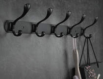 Hole-free black hook wall hanging door rear hook sticky hook bathroom coat hook living room clothing store bathroom row hook