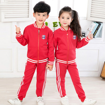 Kindergarten Garden Clothing Spring Autumn Clothing Red Class Clothing Three Suits Children Sportswear School Uniforms for primary and secondary school students