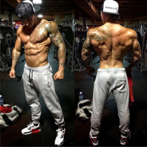 Muscle faith fitness pants Cotton high elastic autumn and winter training brothers close their feet running net red sports pants mens tide