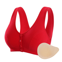 Prosthesis Bra Breast Postoperative Special Two-in-one False Chest Silicone Fake Breast Pure Cotton Front Buttoned Vest Bra Summer