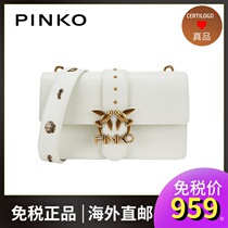 PINKO 21SS spring summer paragraph woman wide shoulder strap metal logo decoration classic single shoulder inclined satchel flying bird bag