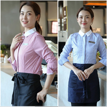 Western food front desk cashier cafe autumn and winter clothing milk tea hotel hot pot hotel waiter work clothes long sleeve female