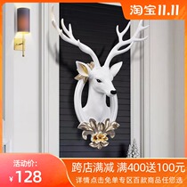 European style lucky deer head wall hanging living room background wall decorations creative porch wall hanging animal head wall decoration