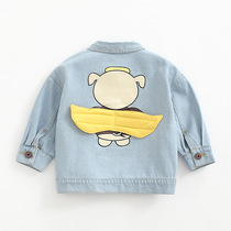 Male baby spring and autumn denim jacket 2021 new children Korean version of childrens autumn casual jacket foreign style coat tide