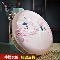 Suzhou embroidery bag Chinese style Su embroidery hand bag retro shoulder crossbody chain small round bag wrist bag