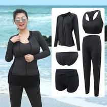 Sunscreen diving suit plus size Beach fat MM diving suit female 200kg split long sleeve jellyfish clothes surf swimsuit