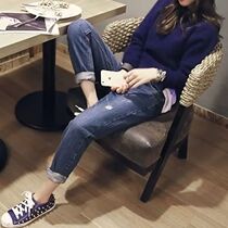 Pregnant woman jeans 2022 New spring style straight cylinder easy for short time Fashion Casual Spring Dress Pants 90% Pants