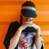 Sports hair belt sweat cap empty top hat summer foldable personality soft brim hat topless sunshade sunscreen tennis hat