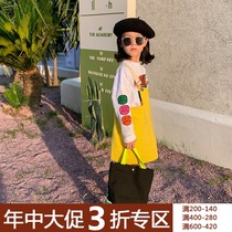 (Mid-year clearance is not refundable) Girls Korean version of Big pocket autumn and winter childrens belt skirt girls