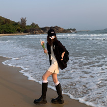 Seven4lee earthly Hair April breeze white harnesses even dress womens summer 2021 new lotus leaf side midlength dress