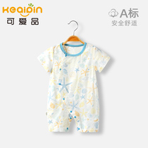 Baby One-piece Clothes Summer Bamboo Fiber Newborn Khaed Crawling Suit Foreign Air Men And Women Baby Summer Clothing Short Sleeves Clothes