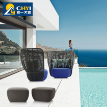 Nordic outdoor sofa soft model room outdoor rattan courtyard villa hotel rattan sunscreen rattan sofa furniture