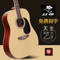 Cotton guitar 40 inch 41 inch beginner single board guitar student female entrance examination folk electric box wooden guitar