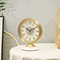 Pure Brass Seat Bell Light Extravagant Modern Minimalist Home Living Room Table Watch Creative Stylish bedroom Decorative Pendulum with a sitting clock