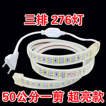 Outdoor led light strip super bright waterproof 220V living room household decorative belt self-adhesive can be arbitrarily cut long Strip Strip