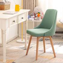 Nordic household chair Solid wood dining chair Modern simple makeup chair backrest chair Study chair Desk chair Reading computer chair