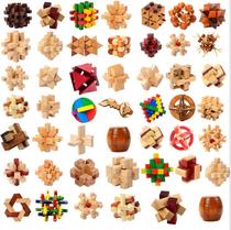 Kongming lock Luban lock Wooden classical disassembly adult educational toy Childrens intellectual ring unlock gift