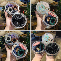 Korean hair accessories Net red telephone line Hairband female head rope simple tie hair leather band hair rope small headdress