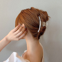 Bath grab clip back of the head Pearl grab clip large retro clip headdress elegant temperament shark clip top clip hairpin