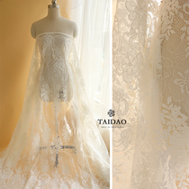 Taiwan Island new European eyelash car embroidery lace fabric dress L578 wedding dress material fabric