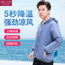  Fan clothes cooling overalls air conditioning clothes men and women construction workers construction site summer cooling with fan charging