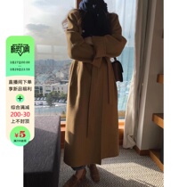 HTBT customized high-end double-sided cashmere coat woman in the long-term wear of the skinny and lean-proof coat