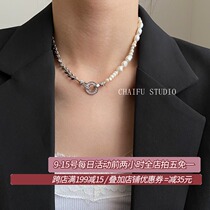 Chaifu studio X296 INS Hong Kong style temperament simple Joker Bezhu love splicing neck chain necklace